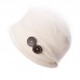 s Classic Boiled Wool Bucket Bowler Cloche Casual Bonnet Buttons Hat T178  eb-78116644